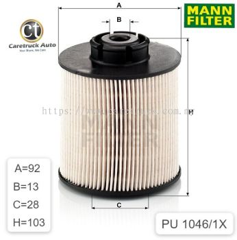 MERCEDES ATEGO, AXOR FUEL FILTER, PU 1046/1