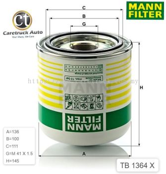 DAF AIR DRYER FILTER ( SHORT TYPE ) , TB 1364 x