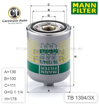 SCANIA AIR DRYER FILTER WITH OIL SEPARATION, TB 1394/3 x