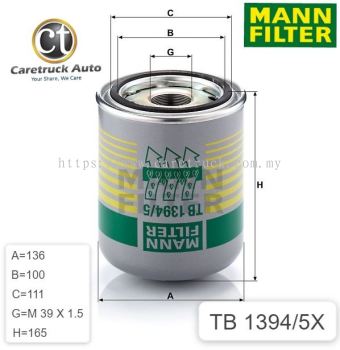 RENAULT AIR DRYER FILTER WITH OIL SEPARATION, TB 1394/5 x