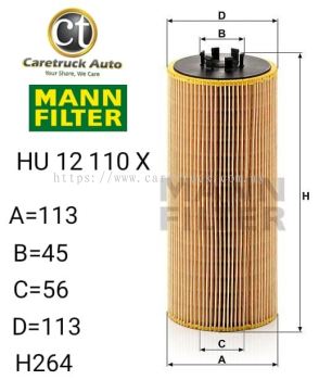 MERCEDES ACTROS II ( MP5) OIL FILTER, H 12 110 X