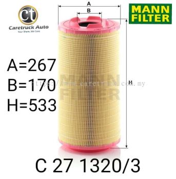 MANN FILTER, MERCEDES ACTROS ( MP 2 AND 3 ) AIR FILTER, C 27 1320/3