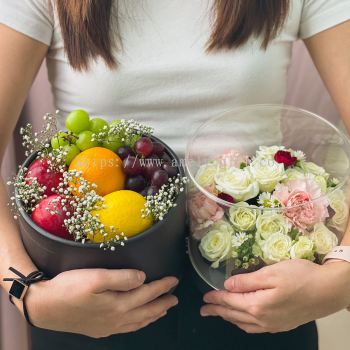Double Happiness - Flowers & Fruits Box (2 days pre order) - Romance Aurora Fruit Supply Sdn Bhd