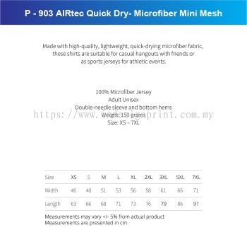 P - 903 AIRtec Quick Dry- Microfiber Mini Mesh-01