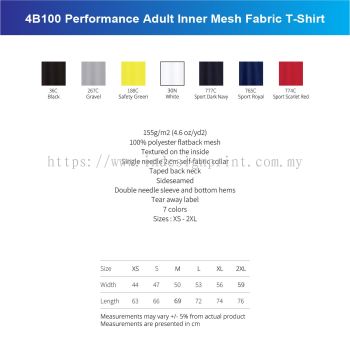 4B100 Performance Adult Mesh Inner Mesh Fabric T-Shirt-02