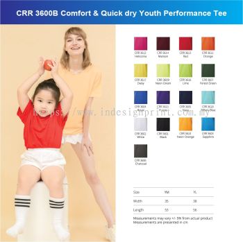 CRR 3600B Comfort & Quick dry Youth Performance Tee