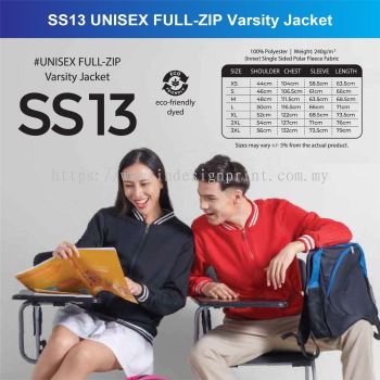 SS13 UNISEX FULL-ZIP Varsity Jacket