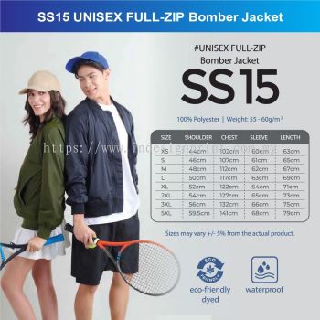 SS15 UNISEX FULL-ZIP Bomber Jacket