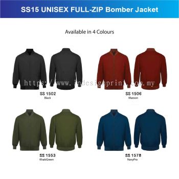 SS15 UNISEX FULL-ZIP Bomber Jacket