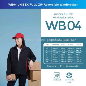 WB04 UNISEX FULL-ZIP Reversible Windbreaker