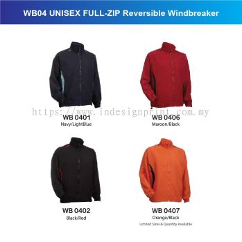 WB04 UNISEX FULL-ZIP Reversible Windbreaker
