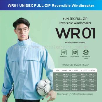 WR01 UNISEX FULL-ZIP Reversible Windbreaker