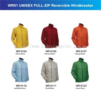 WR01 UNISEX FULL-ZIP Reversible Windbreaker