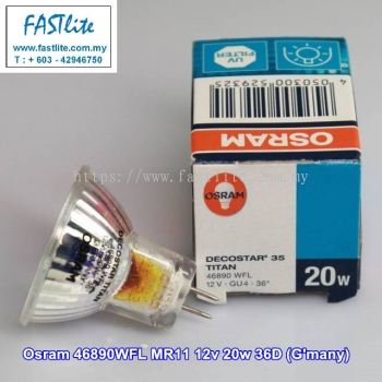 Osram 46890WFL MR11 12v 20w 36dgr Decostar Titan c/w Front Cover Glass (made in Germany)