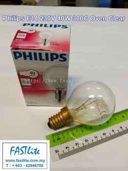 Philips E14 40W 240V Clear 300C Oven bulb for Appliance