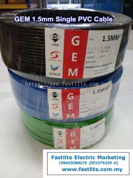 GEM 1.5mm Single PVC Cable (SIRIM & Suruhjaya Approved)