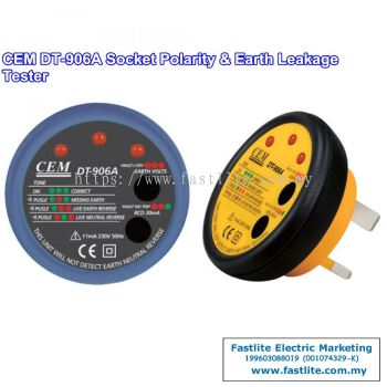 CEM DT-906A Socket Polarity & Earth Leakage Tester