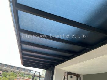 Mild Steel Polycarbonate Grey Color (Nu Serials 3mm) Pergola Roof Awning - Frame Ms 1 1/2x3(1.6) or 2x4(1.6) Hollow 