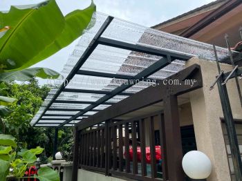 Mild Steel Poly Glass(1.0mm) Awning -Ms 1x1(1.0) Hollow Frame, Bean 2x4(1.6) Hollow