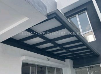 Mild Steel Aluminium Composite Panel (ACP 4mm) Pergola Roof Awning - Frame Ms 1 1/2x3(1.6) Hollow 