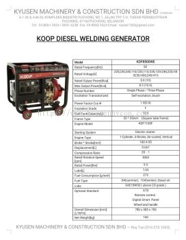 Koop Diesel Welding Generator KDF8500WE