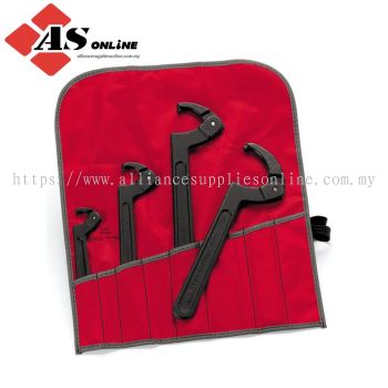 4 pc Adjustable Hook Spanner Wrench Set (3/4-6-1/2)