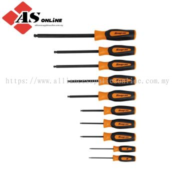 SNAP-ON 10 pc Ball Hex Instinct Screwdriver Set (Orange) / Model: SGAB1000BO