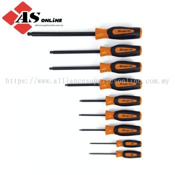 SNAP-ON 9 pc Ball Hex Metric Instinct Screwdriver Set (2-10 mm) / Model: SGABM900BO