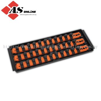 SNAP-ON 3/8" Drive 3 Row Twist Lock Tray, 13" Long (Orange) / Model: KA38R3L13OR