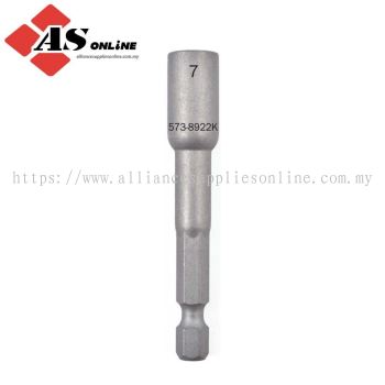 KENNEDY Screwdriver Bit, 7mm, Socket, 1/4" Hex / Model: KEN5738922K