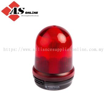 WERMA BM 826 Series Red Steady Beacon 230V ac, Incandescent Bulb Base, IP65 / Model: ASRC826.100.00 / 826.100.00