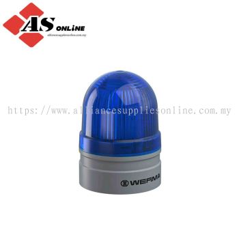 WERMA EvoSIGNAL Mini Series Blue Blinking Beacon 24V, LED Bulb Base, IP66 / Model: ASRC260.510.75 / 260.510.75