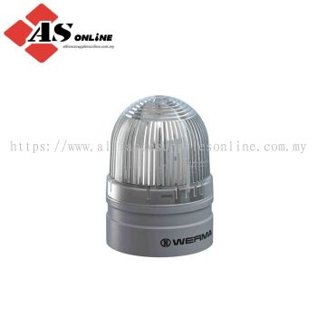 WERMA EvoSIGNAL Mini Series White Flashing, Steady Beacon 24V ac/dc, LED Bulb Base, IP66 / Model: ASRC260.410.75 / 260.410.75