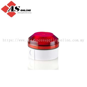 MOFLASH LED195 Series Red Flashing Beacon 48V ac/dc, LED Bulb Rear, Side, IP65 / Model: ASRCLED195-02WH-02 / LED195-02WH-02