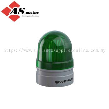 WERMA EvoSIGNAL Mini Series Green Blinking Beacon 230V ac, LED Bulb Base, IP66 / Model: ASRC260.210.60 / 260.210.60