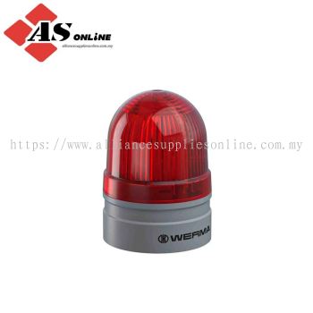 WERMA EvoSIGNAL Mini Series Red Blinking, Steady Beacon 230V ac, LED Bulb Base, IP66 / Model: ASRC260.110.60 / 260.110.60