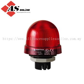 WERMA 816 Series Red Continuous Beacon 24V, LED Bulb Built-In, IP65 / Model: ASRC816.100.55 / 816.100.55