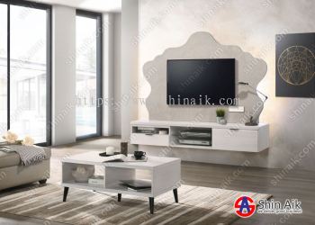 HTV10 - 6ft Floral-shape Modern Contemporary Wall-Mounted TV Cabinet