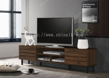 TV62112(KD) (6'ft) Walnut Modern Contemporary TV Cabinet