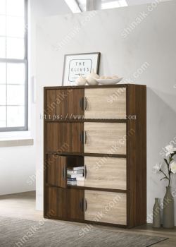 BC2830-8(KD) Walnut Modern 8-Doors Multipurpose Storage Cabinet