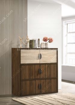 BC2830-6(KD) Walnut Modern 8-Doors Multipurpose Storage Cabinet