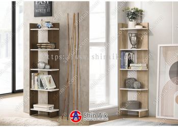 DV63075/6(KD) Walnut / Natural & White Two-Tone Modern Open Display Divider Shelf