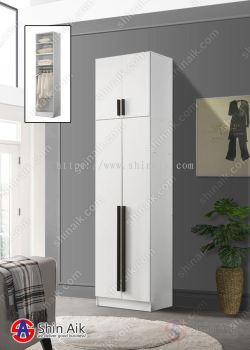 WR92202(KD) (2'ft) White Modern Minimalist Space Saving 2-Doors Wardrobe