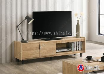 TV63027(KD) (6'ft) Natural Oak Modern Contemporary TV Cabinet