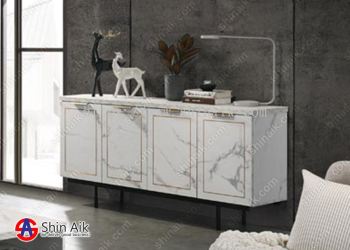 DC615202(KD) White Marble Modern Contemporary Sideboard Buffet Cabinet