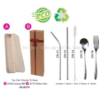 CS 203 Straw & Cutlery Set (5 in 1)