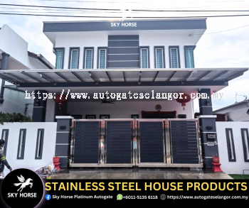 Folding Auto Gate System Stainless Steel Design Klang Valley | Malaysia 