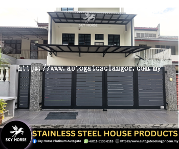Trackless Aluminum Stainless Steel Folding Auto Gate Design Shah Alam | Malaysia  