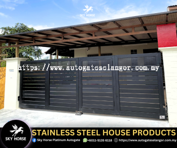 Folding Auto Gate Stainless Steel Aluminum Auto Gate with Track Klang Valley | Malaysia 