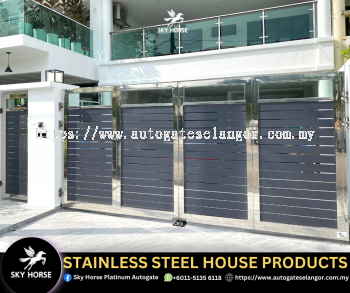 Trackless Auto Gate Designs Malaysia Stainless Steel Auto Gate with Glass Petaling Jaya | Selangor 